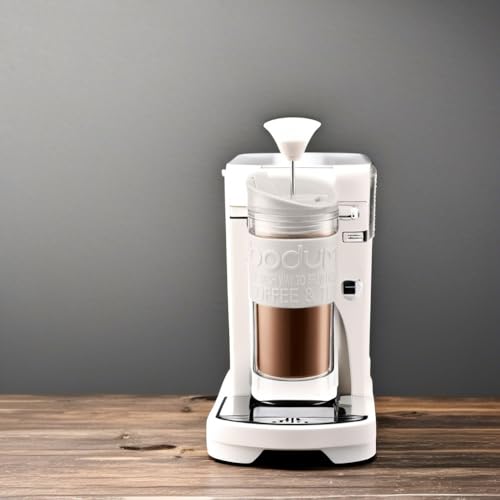 Bodum Travel Press Coffee Maker, Flip Top Lid, Double Wall, Plastic, 0.35 l, 12 oz, Off White - Image 5