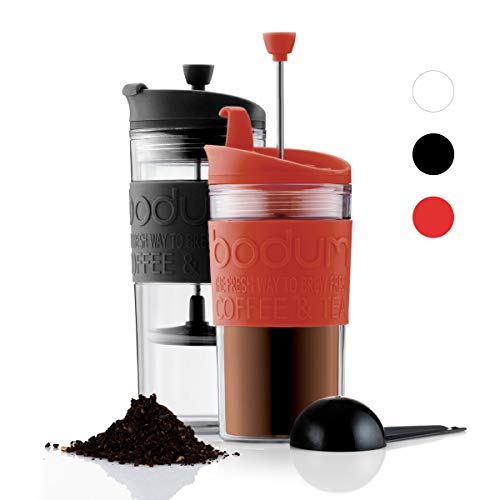 Bodum Travel Press Coffee Maker, Flip Top Lid, Double Wall, Plastic, 0.35 l, 12 oz, Off White - Image 2