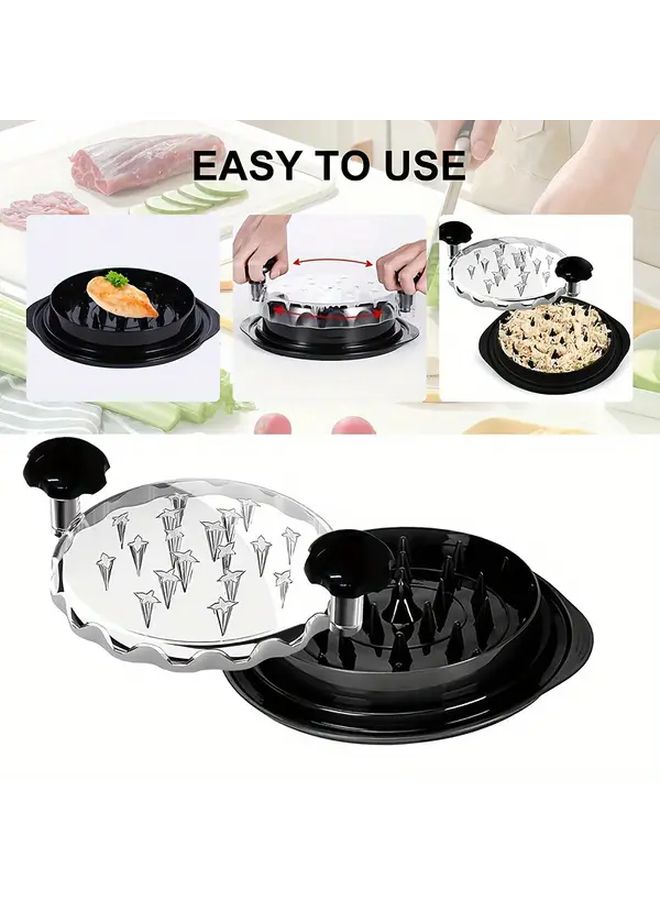 Black Manual Chicken Breast Shredder With Clear Chamber And Non Slip Base - Image 4
