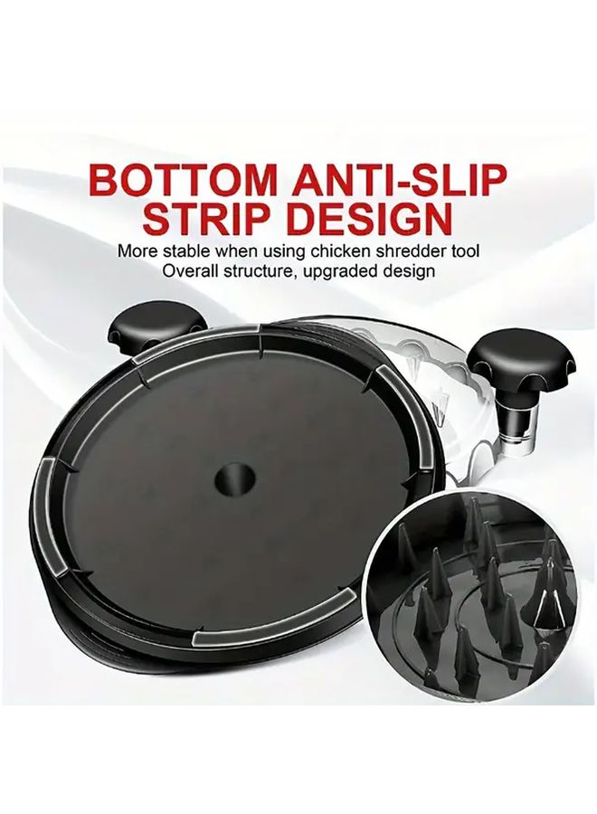 Black Manual Chicken Breast Shredder With Clear Chamber And Non Slip Base - Image 5