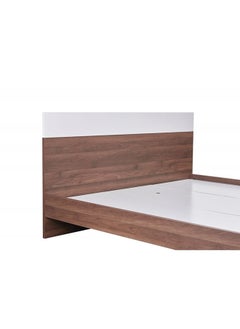 DANUBE HOME سرير كينج جديد من Allano مقاس 180 × 200 مع إطار خشبي قوي بتصميم عصري وأثاث هادئ ومريح، الطول 205 × العرض 185 × الارتفاع 90 سم، لون الجوز الداكن والأبيض  - Image 4
