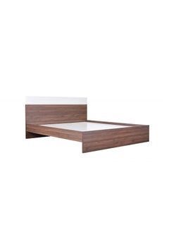 DANUBE HOME سرير كينج جديد من Allano مقاس 180 × 200 مع إطار خشبي قوي بتصميم عصري وأثاث هادئ ومريح، الطول 205 × العرض 185 × الارتفاع 90 سم، لون الجوز الداكن والأبيض  - Image 2