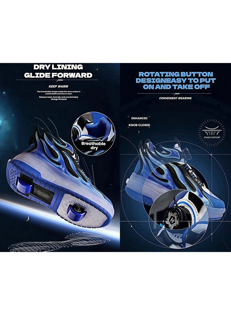 إيزي فيتشور أحذية رياضية للأطفال من إيزي فيوتشر، أحذية تزلج داخلية وخارجية، هدية مثالية للأطفال، مزودة بعجلات مضيئة ومعدات حماية، رقم 1304P - Image 4