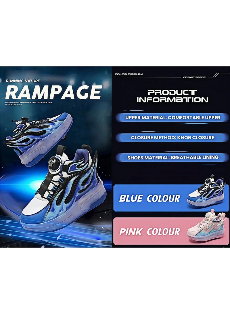 إيزي فيتشور أحذية رياضية للأطفال من إيزي فيوتشر، أحذية تزلج داخلية وخارجية، هدية مثالية للأطفال، مزودة بعجلات مضيئة ومعدات حماية، رقم 1304P - Image 3