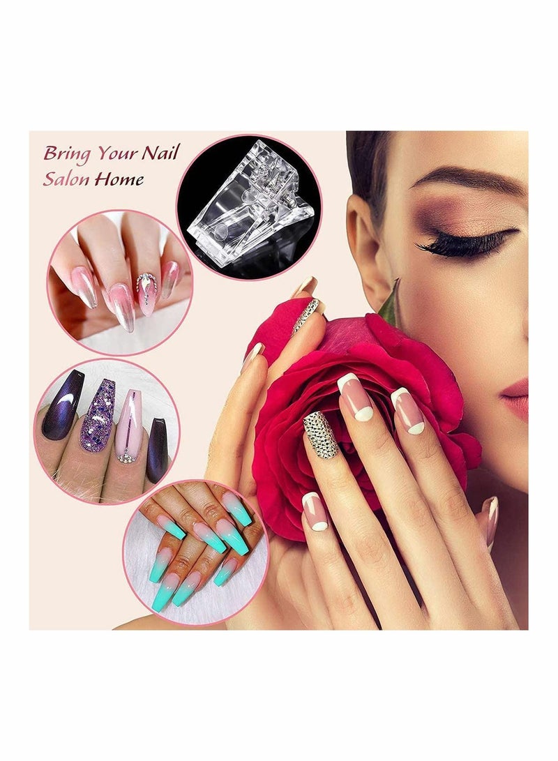 NIBEMINENT Nail Tips Clip for Quick Building Poly Gel, Forms, Clips Gel Finger Extension UV LED Builder, Clamps Manicure Art Tool, Plastic Transparent, 8 Pcs - Image 4