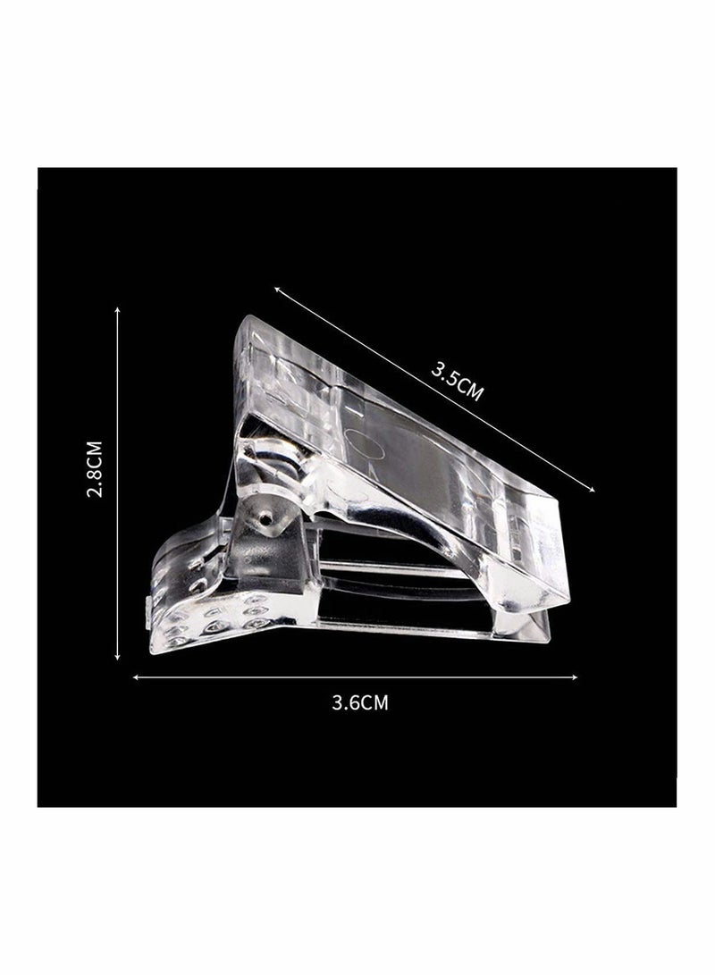 NIBEMINENT Nail Tips Clip for Quick Building Poly Gel, Forms, Clips Gel Finger Extension UV LED Builder, Clamps Manicure Art Tool, Plastic Transparent, 8 Pcs - Image 5