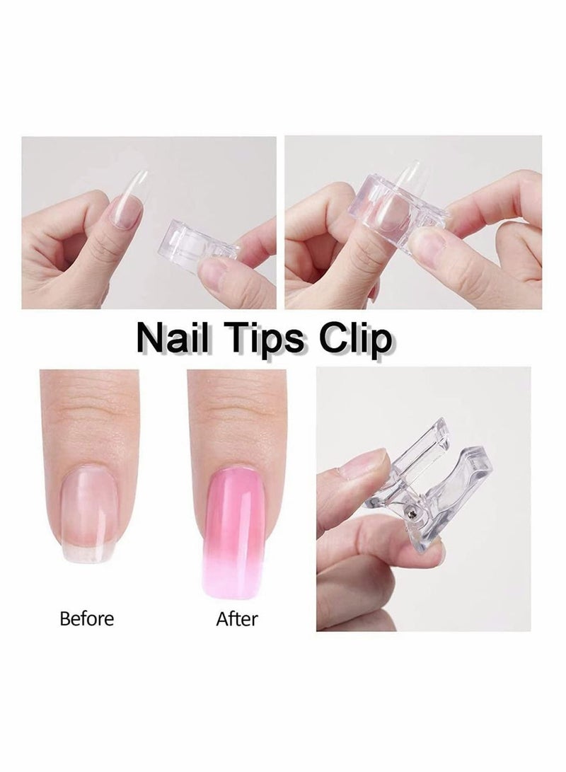 NIBEMINENT Nail Tips Clip for Quick Building Poly Gel, Forms, Clips Gel Finger Extension UV LED Builder, Clamps Manicure Art Tool, Plastic Transparent, 8 Pcs - Image 3