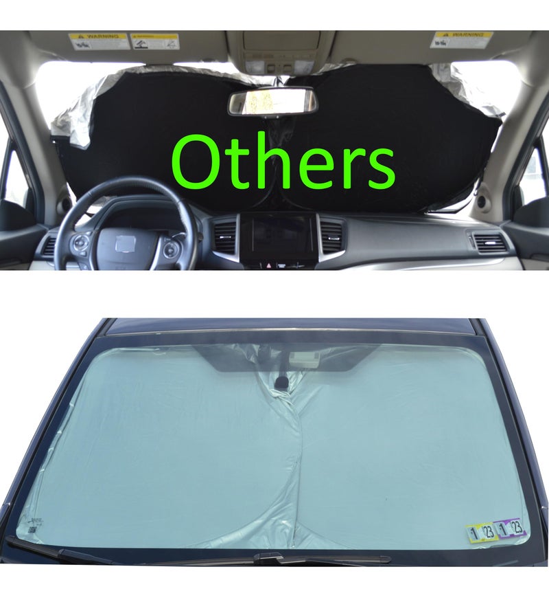 A1 Shades Patented Car Windshield Sun Shade with Storage Pouch by A1 Sunshade Retractable Automotive Truck SUV Front Window Shield Blocker Screen Visor Protector Cover for Auto Interior Accessories for Heat D2 - Image 5