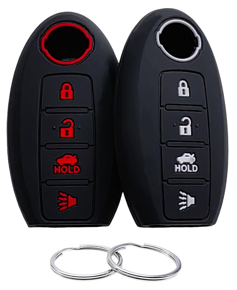 REPROTECTING Silicone Rubber Key Fob Cover Compatible with Nissan 350Z 370Z Altima Armada GTR Maxima Murano Pathfinder Rogue Select Sentra Titan Versa Note Xterra Black Black