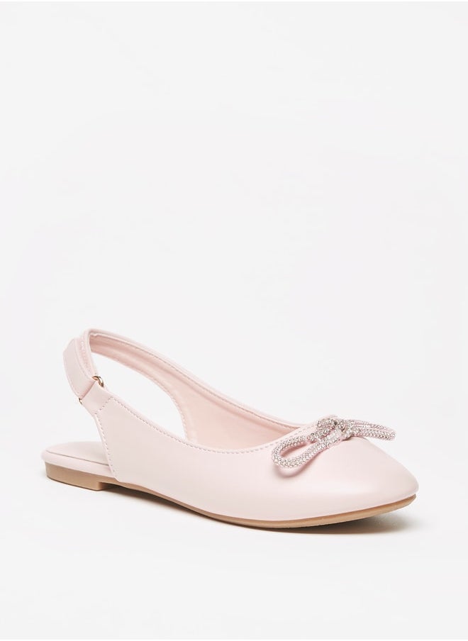 Flora Bella By Shoexpress - Girl's Slingback Ballerina Shoes with Embellished Bow Accent Ramadan Collection - Image 1