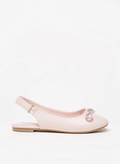 Flora Bella By Shoexpress Girl's Slingback Ballerina Shoes with Embellished Bow Accent Ramadan Collection