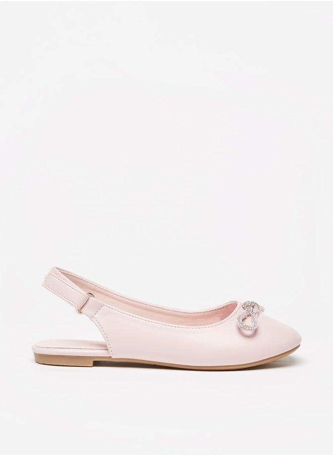 Flora Bella By Shoexpress - Girl's Slingback Ballerina Shoes with Embellished Bow Accent Ramadan Collection - Image 1
