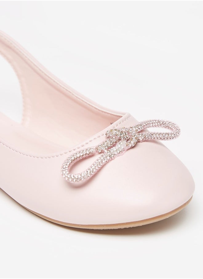 Flora Bella By Shoexpress - Girl's Slingback Ballerina Shoes with Embellished Bow Accent Ramadan Collection - Image 1