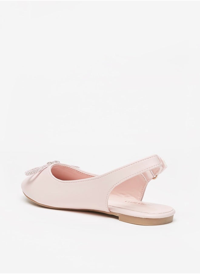 Flora Bella By Shoexpress - Girl's Slingback Ballerina Shoes with Embellished Bow Accent Ramadan Collection - Image 1