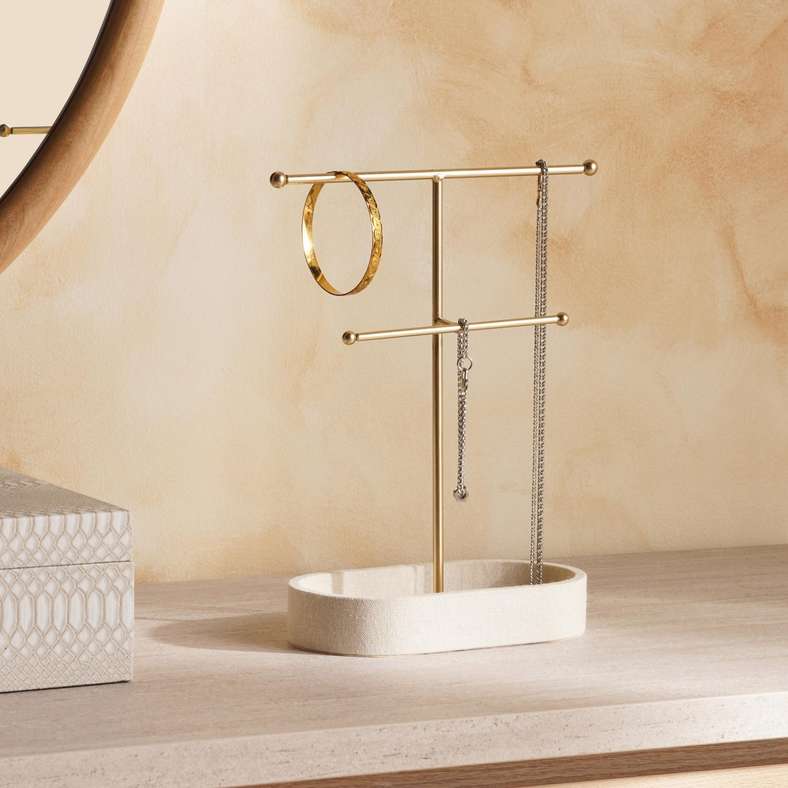 Pan Home Thea Necklace T-Bar Holder - Beige