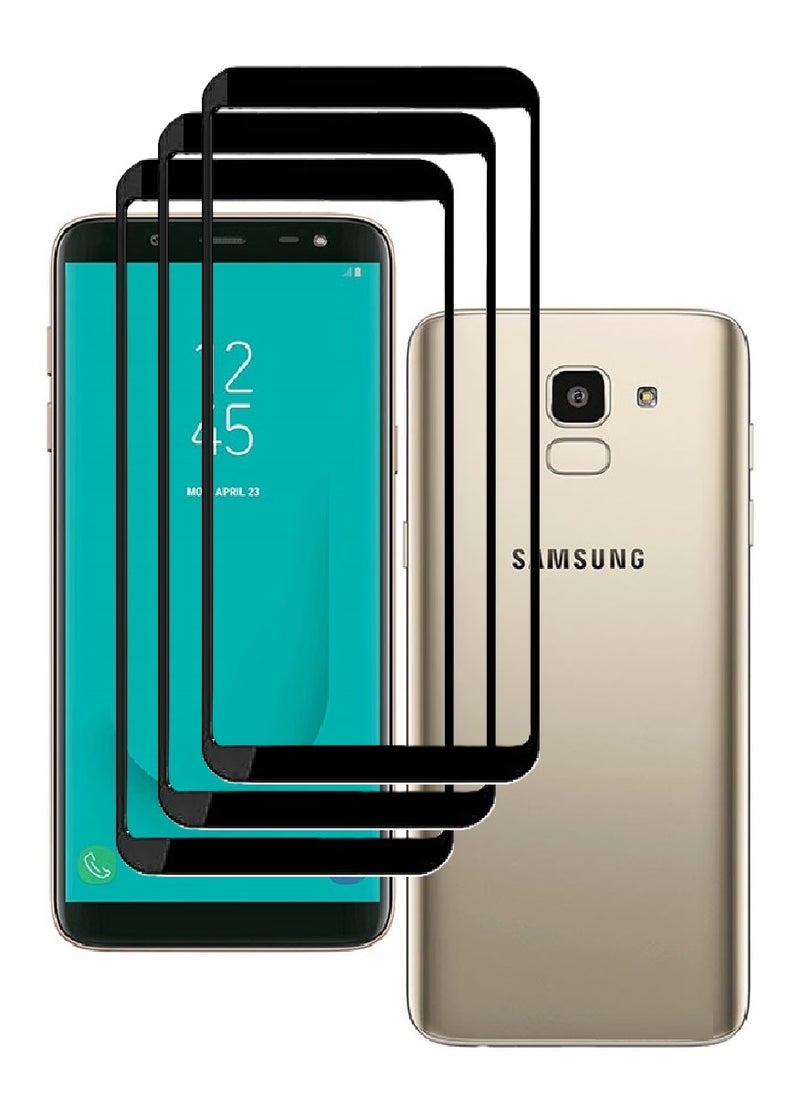 AINA 3 Pieces Tempered Glass Screen Protector 5D Designed For Samsung Galaxy J6 Full Glue Edge to Edge Full Screen Coverage And Bubble Free - Image 1