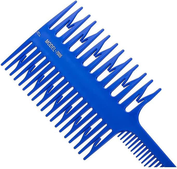 DOACT Hair Highlight Comb,4 Colors Hair Dyeing Comb Hair Highlight Sectioning Comb Hair Tint Coloring Dye Styling Tools (Blue) - Image 1