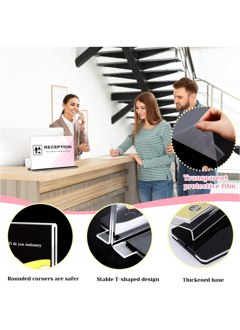 Excefore Acrylic Sign Holder A4, T Shape Table Top Display Stand, Poster Menu Holder Double Sided Display Stands for Restaurant, Hotel, Promotions, Photo, Documents & More(A4, 6 Pack)  - Image 3