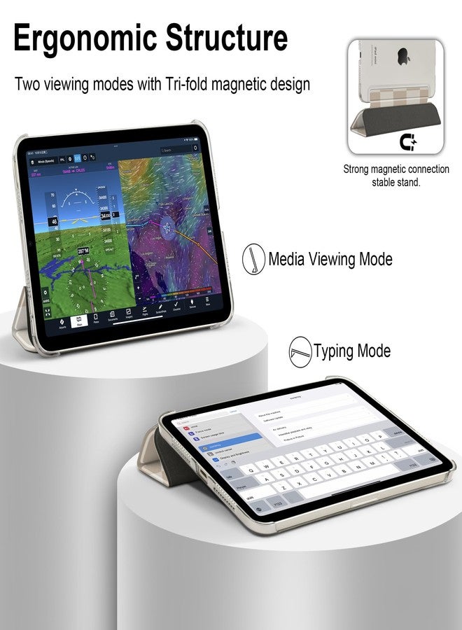 DONGKE غطاء DONGKE الذكي القابل للطي والنحيف، مصنوع من البولي كربونات الصلب الشفاف، متوافق مع iPad mini 7 (A17 Pro) 2024 و iPad mini 6 2021 مقاس 8.3 بوصة، يدعم خاصية التشغيل/الإيقاف التلقائي، بتصميم رقعة الشطرنج. - Image 3