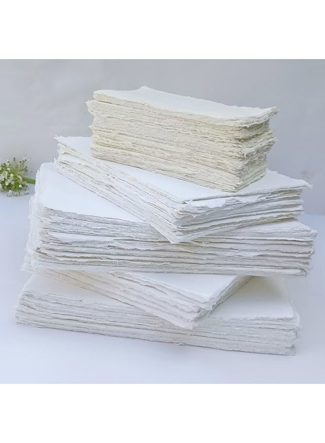 Etailor Handmade Deckle Edge Blank Paper Word Card, 3" x 2" Business Message Card DIY Gift Card Note Paper Tags Scratch Paper Flash Cards, Gift Tag, Place Card, 130 GSM Ivory White (2x3'"-50-Sheets) - Image 4
