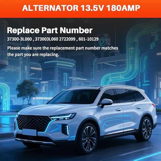 KALANBAY 37300-3L060 Alternator for Hyundai Palisade 2020-2023 Kia Telluride 2020-2022,3.8L,13.5V 180Amp - Image 3