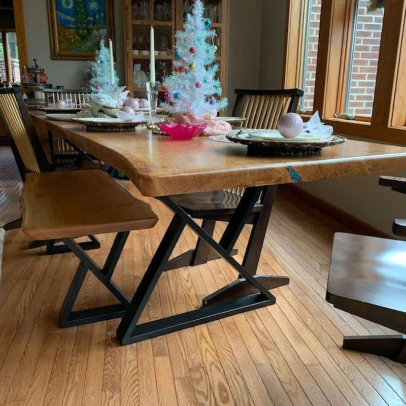 Cartvilla Cartvilla Furniture Metal Legs for Table Dining Table Legs for Kitchen Modern Industrial Style 45 cm Width 5 cm Thick71 cm high Pack of 2 Dining Table - Image 4