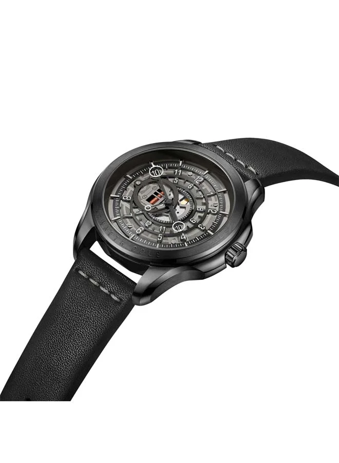 كينيث كول نيو يورك Modern Classic Gunmetal Dial Genuine Leather Strap Analog Watch for Men