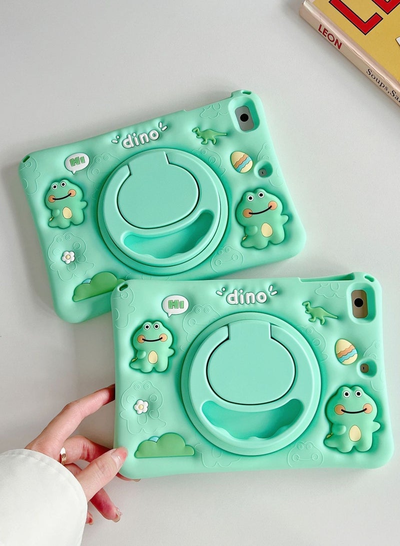 Kids Case for iPad 10th Generation 11 inch 2022, 360° Rotating Ring Grip Stand with Pencil Holder, Cute Kawaii Soft Silicone Shockproof Case for iPad 10th Generation 11 inch