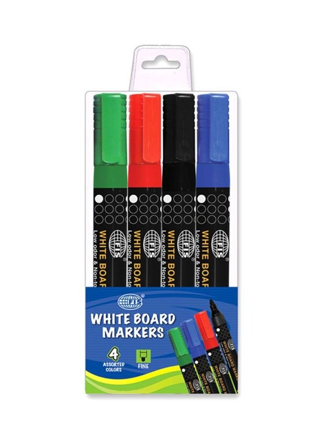 FIS White Board Markers, Fine Line, Bullet Tip, Assorted Colors, Set of 4 - Image 2