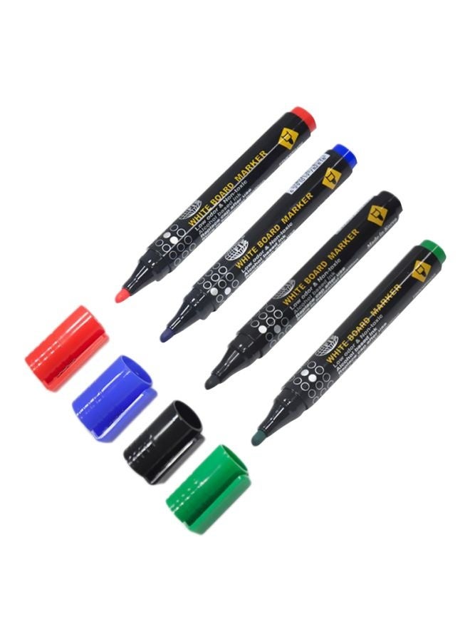 FIS White Board Markers, Fine Line, Bullet Tip, Assorted Colors, Set of 4 - Image 1