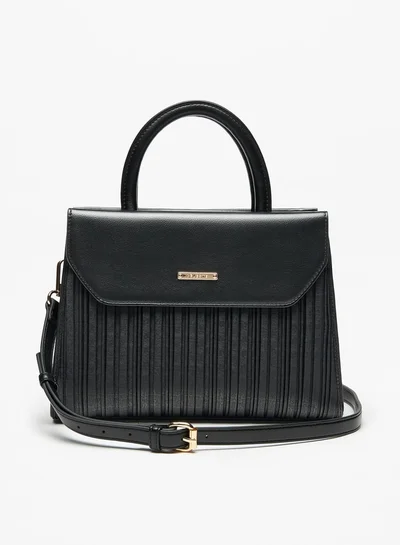 Celeste Women's Pleated Satchel Bag with Top Handle and Detachable Strap