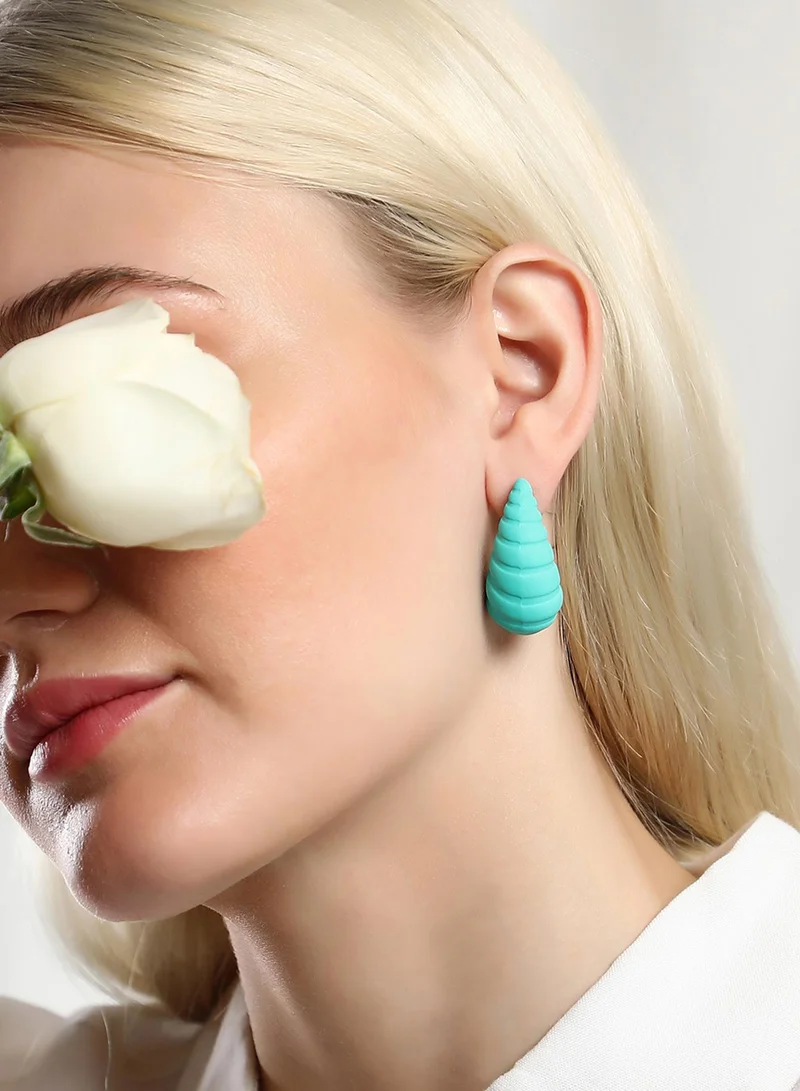 SOHI Shell Shape Artificial Stud Earring Jewellery