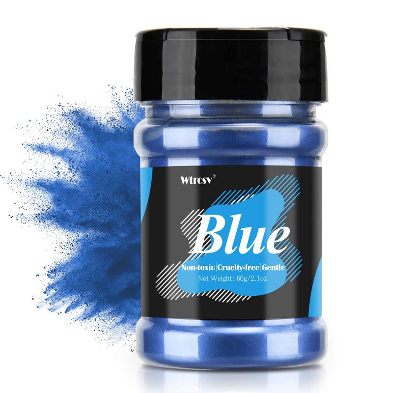 Wtrcsv Blue Mica Powder  21 Ounces 60 Grams  Natural Epoxy Resin Dye Mica Powder for Makeup Epoxy Resin Art Acrylic Paint Fine ArtsSoap Making Acrylic Nail 