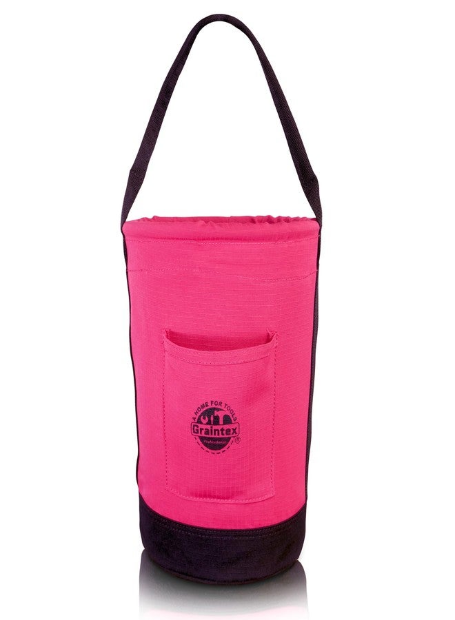 Graintex Tapered Canvas Bucket 12"x10"x15", Utility Tool Bucket One Inside Pocket, Reinforced Base & Carry Handle, Ripstop Canvas
