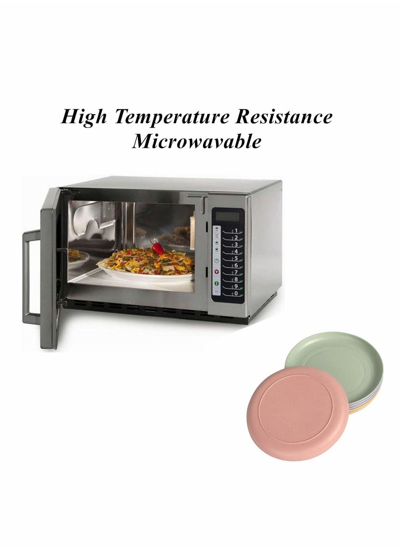 Lightweight Wheat Straw Plates Unbreakable Dinner Dishes Plates Set Non-Toxin Dishwasher u0026 Microwave Safe BPA Free and Healthy for Kids Children Toddler u0026 Adult (Small 6 Pack 5.9') - Image 5