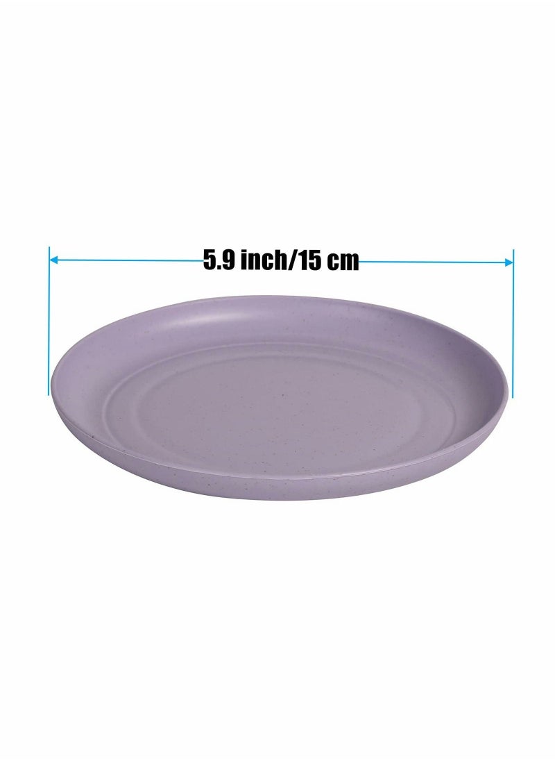 Lightweight Wheat Straw Plates Unbreakable Dinner Dishes Plates Set Non-Toxin Dishwasher u0026 Microwave Safe BPA Free and Healthy for Kids Children Toddler u0026 Adult (Small 6 Pack 5.9') - Image 3