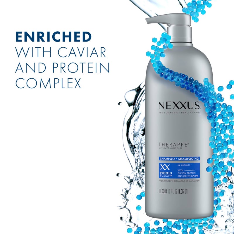 Nexxus شامبو وبلسم نيكسيز ثيرابي هومكتريس 2 عدد للشعر الجاف خالي من السيليكون، مركب كافيار مرطب وبروتين الإيلاستين 33.8 أونصة - Image 3