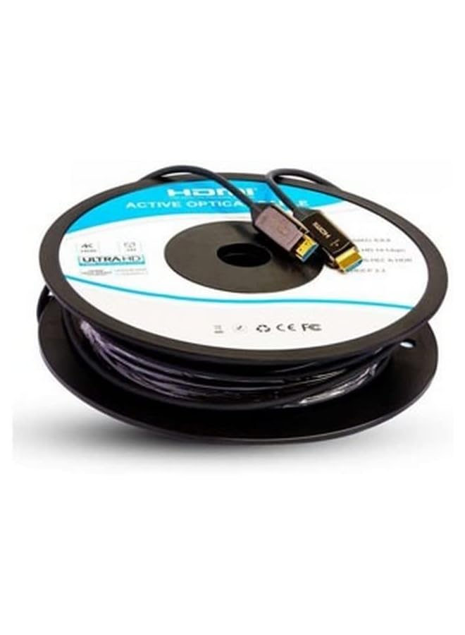 MOWSIL 4K Active Optical Cable 2.0V Fibre HDMI Cables, 30 Meters Length, Grey  - Image 1