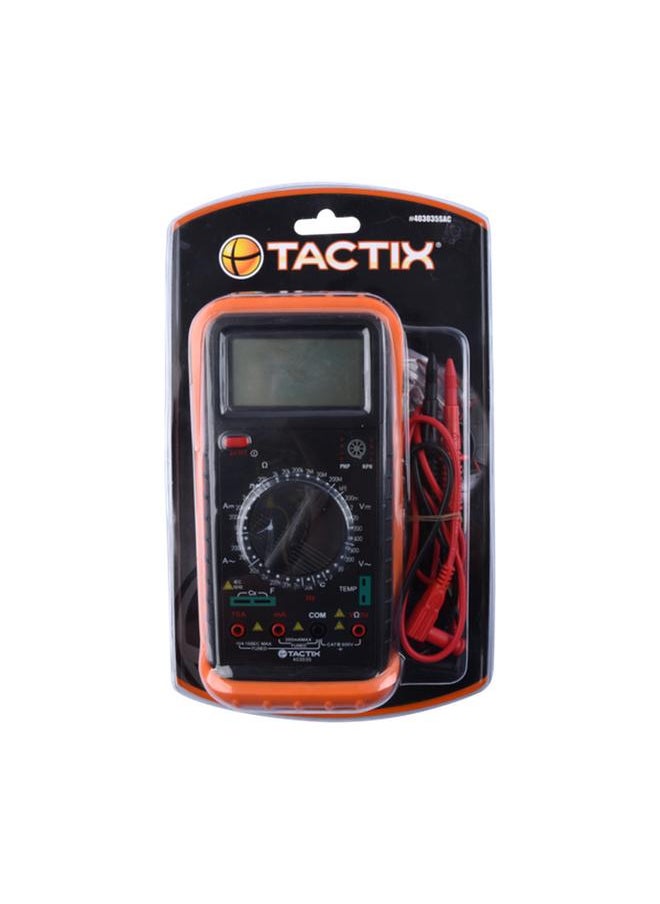 Tactix Auto and Manual Ranging Digital Multi-Function Multimeter Black and Orange 403035  - Image 1
