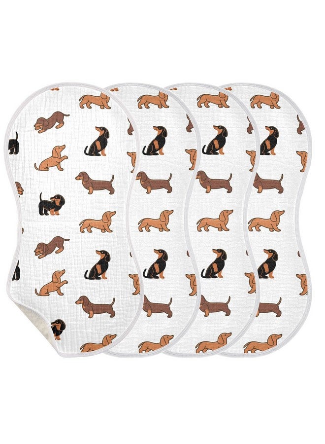WELLDAY Muslin Baby Burp Cloths Set of 1, Soft Absorbent Cute Dogs Dachshunds Muslin Washcloths, Bibs, Face Towel for Newborn Boys Girls, 22 x 11 Inch - Image 2