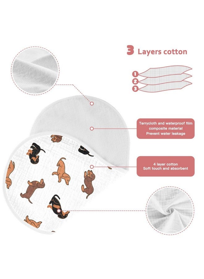 WELLDAY Muslin Baby Burp Cloths Set of 1, Soft Absorbent Cute Dogs Dachshunds Muslin Washcloths, Bibs, Face Towel for Newborn Boys Girls, 22 x 11 Inch - Image 4