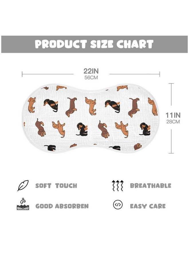 WELLDAY Muslin Baby Burp Cloths Set of 1, Soft Absorbent Cute Dogs Dachshunds Muslin Washcloths, Bibs, Face Towel for Newborn Boys Girls, 22 x 11 Inch - Image 3
