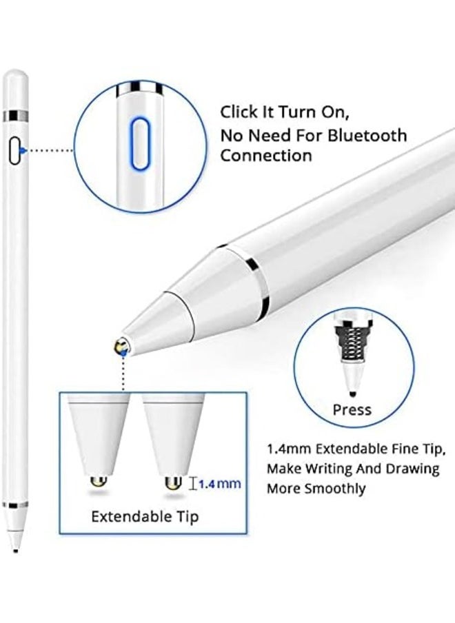 Generic - Stylus pen for iPad, iPhone & Android Mobile active pencil, White - Image 1