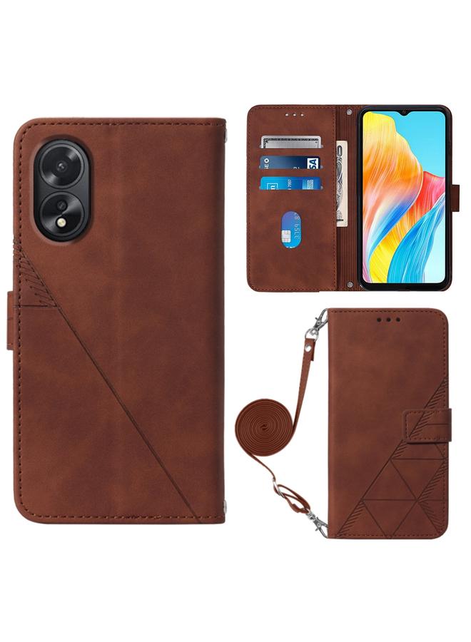 S-TOP Case For OPPO A38 4G Global Crossbody 3D Embossed Flip Leather Phone Case - Image 1