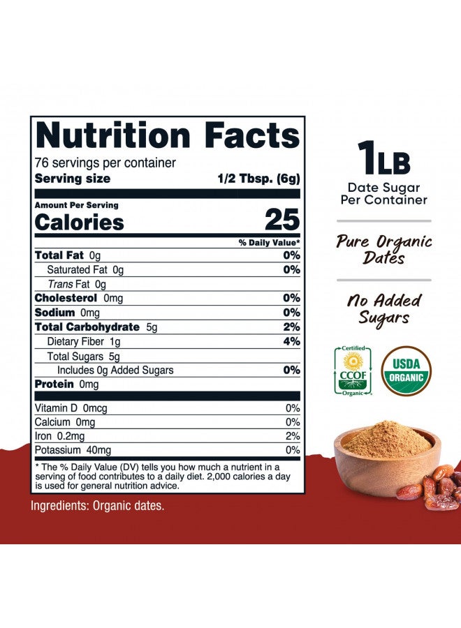 Nutricost Nutricost Organic Date Sugar (1LB) - USDA Organic, Vegan, GMO-Free  - Image 3
