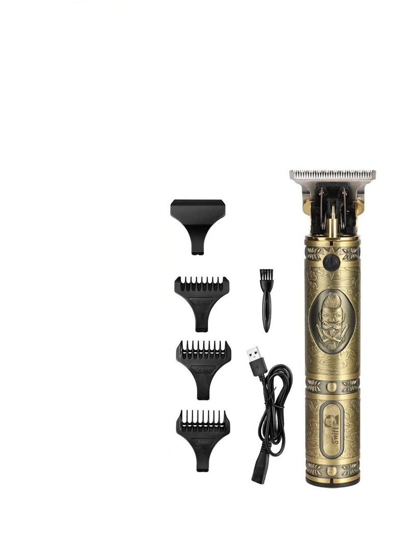 TIGER 2-Pack Professional Hair and Beard Trimmers for Men – Cordless USB Rechargeable T-Blade Clippers with Zero-Gapped Precision, LED Display, Retro Design, Ideal for Fades, Outlining & Grooming - Image 2