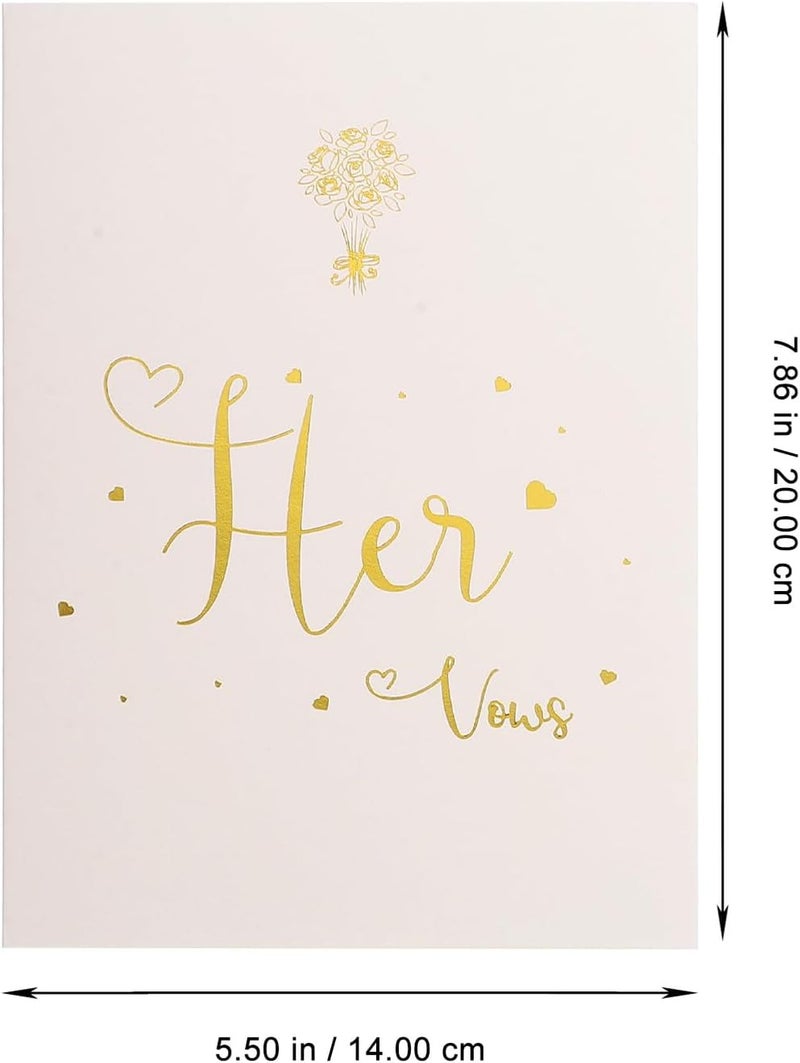 Wedding Vow Cards Set 2pcs Ribbon Vow Books for Wedding Ceremony and Bridal Shower Speech Cards with Fish Tail Satin Cover for Brides - Image 2