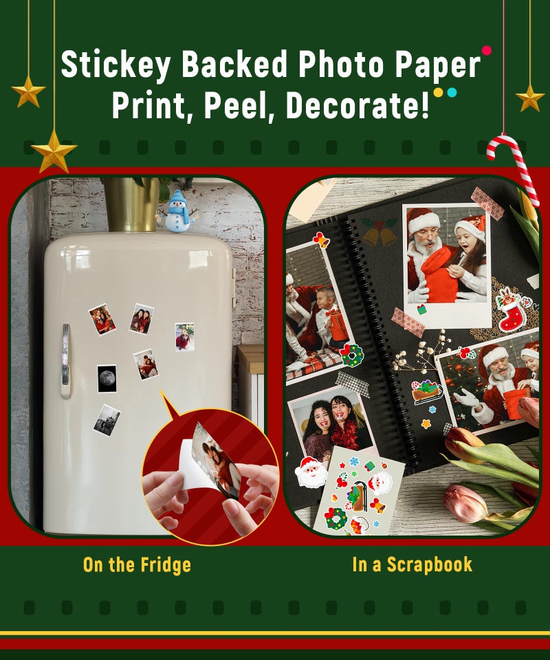 Liene 2x3â€ Photo Printer, Mini Photo Printer w/ 5 Zink Adhesive Photo Paper, Bluetooth 5.0, Compatible w/iOS & Android, Portable Color Mono Instant Photo Printer for iPhone, Smartphone, Pearl White - Image 5