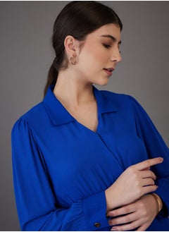 SASSAFRAS Button Detail Peplum Top & Front Slit Midi Skirt Co-Ord  - Image 4
