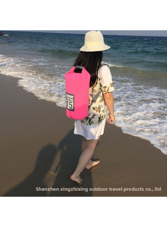 Generic Waterproof Bag Waterproof Bag Swimming Beach Drifting Bag Waterproof Bucket Bag Double Shoulder Bag-Color:Default Items-Capacity:Sky Blue 10l  - Image 5